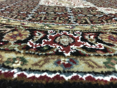 Indian Rug Hand Knotted Oriental Rug Fine Mahi Tabriz With Silk Oriental Rug 3'X3'