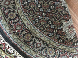 Indian Rug Hand Knotted Oriental Rug Fine Mahi Tabriz With Silk Oriental Rug 3'X3'