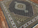 Indian Rug Hand Knotted Oriental Rug Fine Mahi Tabriz With Silk Oriental Rug 7'10X10'2