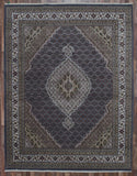 Indian Rug Hand Knotted Oriental Rug Fine Mahi Tabriz With Silk Oriental Rug 7'10X10'2