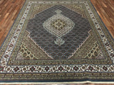 Indian Rug Hand Knotted Oriental Rug Fine Mahi Tabriz With Silk Oriental Rug 7'10X10'2