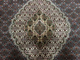 Indian Rug Hand Knotted Oriental Rug Fine Mahi Tabriz With Silk Oriental Rug 7'10X10'2