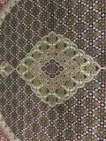 Indian Rug Hand Knotted Oriental Rug Fine Mahi Tabriz With Silk Oriental Rug 8'1X8'1