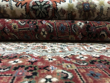 Indian Rug Hand Knotted Oriental Rug Fine Mahi Tabriz with Silk Oriental Rug 8'2x8'2