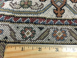 Indian Rug Hand Knotted Oriental Rug Fine Mahi Tabriz with Silk Oriental Rug 8'2x8'2