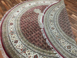 Indian Rug Hand Knotted Oriental Rug Fine Mahi Tabriz with Silk Oriental Rug 8'2x8'2