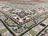 Indian Rug Hand Knotted Oriental Rug Fine Mahi Tabriz With Silk Oriental Rug 8'x10'1