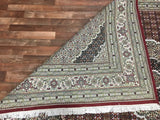 Indian Rug Hand Knotted Oriental Rug Fine Mahi Tabriz With Silk Oriental Rug 8'x10'1