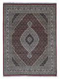 Indian Rug Hand Knotted Oriental Rug Fine Mahi Tabriz With Silk Oriental Rug 8'x10'1