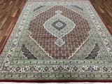 Indian Rug Hand Knotted Oriental Rug Fine Mahi Tabriz With Silk Oriental Rug 8'x10'1