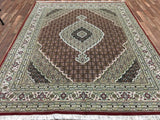 Indian Rug Hand Knotted Oriental Rug Fine Mahi Tabriz With Silk Oriental Rug 8'x10'1