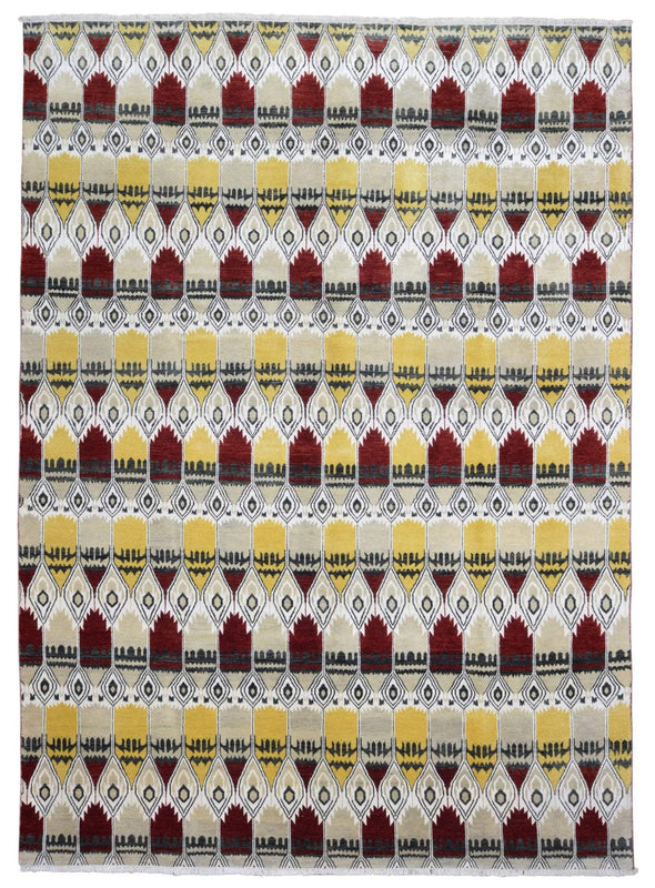 Indian Rug Hand Knotted Oriental Rug Fine Modern Area Rug 9'X12'6
