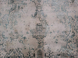 Indian Rug Hand Knotted Oriental Rug Fine Modern Kashan with Silver Aqua Silk Rug 8'2x9'8