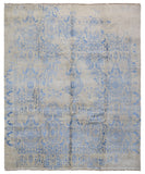 Indian Rug Hand Knotted Oriental Rug Fine Modern Silk Kashan Oriental Area Rug 8'2x9'9