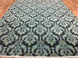 Indian Rug Hand Knotted Oriental Rug Fine Modern Turkish Knot Oriental Area Rug 8'9X11'6