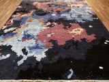 Indian Rug Hand Knotted Oriental Rug Fine Modern with Silk Area Rug 8'X9'10