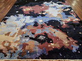 Indian Rug Hand Knotted Oriental Rug Fine Modern with Silk Area Rug 8'X9'10