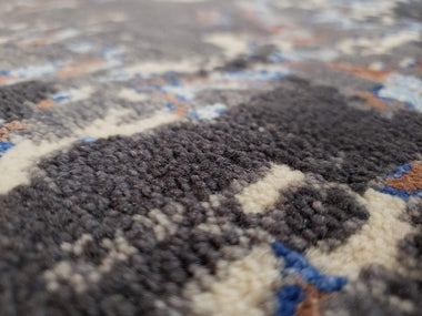 Indian Rug Hand Knotted Oriental Rug Fine Modern with Silk Oriental Area Rug 8'X9'9