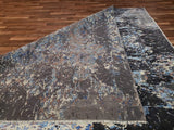 Indian Rug Hand Knotted Oriental Rug Fine Modern with Silk Oriental Area Rug 8'X9'9