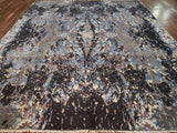 Indian Rug Hand Knotted Oriental Rug Fine Modern with Silk Oriental Area Rug 8'X9'9