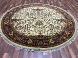 Indian Rug Hand Knotted Oriental Rug Fine Oriental Tabriz Rug 7'9x7'9