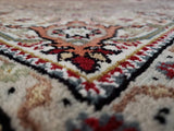 Indian Rug Hand Knotted Oriental Rug Fine Oriental Tabriz with Silk Area Rug 8'4x11'7