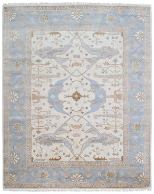 Indian Rug Hand Knotted Oriental Rug Fine Oushak 8'1X10' Oriental Rug