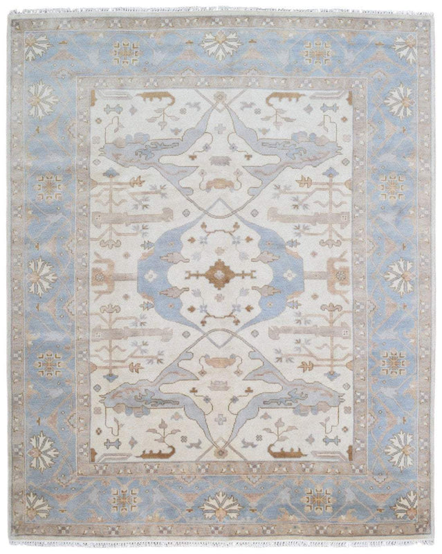Indian Rug Hand Knotted Oriental Rug Fine Oushak 8'1X10' Oriental Rug