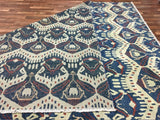 Indian Rug Hand Knotted Oriental Rug Fine Oushak Turkish Knot Oriental Area Rug 9'X11'9