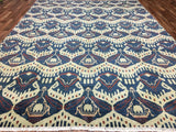 Indian Rug Hand Knotted Oriental Rug Fine Oushak Turkish Knot Oriental Area Rug 9'X11'9
