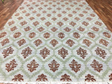Indian Rug Hand Knotted Oriental Rug Fine Oushak Turkish Knot Oriental Rug 8'10X12'2