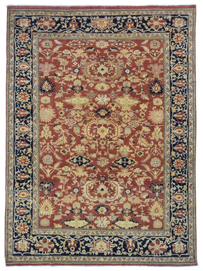 Indian Rug Hand Knotted Oriental Rug Fine Peshawar Area Rug 7'8X10'8