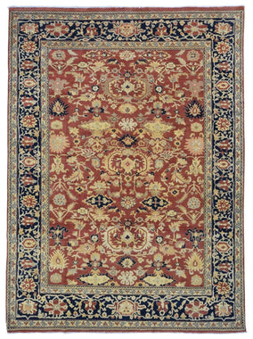 Indian Rug Hand Knotted Oriental Rug Fine Peshawar Area Rug 7'8X10'8