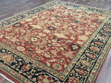 Indian Rug Hand Knotted Oriental Rug Fine Peshawar Area Rug 7'8X10'8