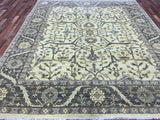 Indian Rug Hand Knotted Oriental Rug Fine Peshawar Area Rug with Silk Oushak Roots 7'10x9'6