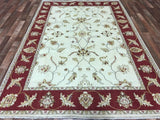 Indian Rug Hand Knotted Oriental Rug Fine Peshawar Oriental Area Rug 6'x8'10