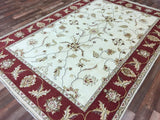 Indian Rug Hand Knotted Oriental Rug Fine Peshawar Oriental Area Rug 6'x8'10