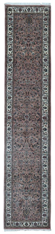 Indian Rug Hand Knotted Oriental Rug Fine Sarouk Oriental Long Runner Rug 2'1X10'