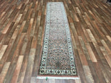 Indian Rug Hand Knotted Oriental Rug Fine Sarouk Oriental Long Runner Rug 2'1X10'