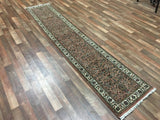 Indian Rug Hand Knotted Oriental Rug Fine Sarouk Oriental Long Runner Rug 2'1X10'