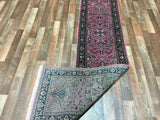 Indian Rug Hand Knotted Oriental Rug Fine Sarouk Oriental Long Runner Rug 2'x10'1