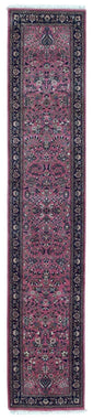 Indian Rug Hand Knotted Oriental Rug Fine Sarouk Oriental Long Runner Rug 2'x10'1