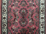 Indian Rug Hand Knotted Oriental Rug Fine Sarouk Oriental Runner Rug 2'X10'4