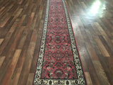 Indian Rug Hand Knotted Oriental Rug Fine Sarouk Oriental Runner Rug 2'X10'4