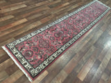 Indian Rug Hand Knotted Oriental Rug Fine Sarouk Oriental Runner Rug 2'X10'4