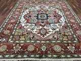 Indian Rug Hand Knotted Oriental Rug Fine Semi-Antique Oriental Serapi Area Rug 8'1 x 10'3