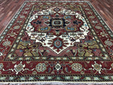 Indian Rug Hand Knotted Oriental Rug Fine Semi-Antique Oriental Serapi Area Rug 8'1 x 10'3