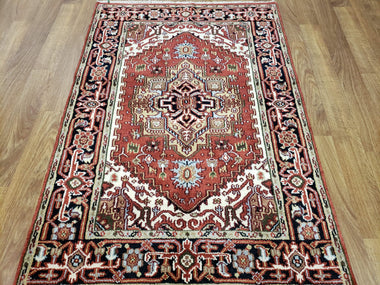 Indian Rug Hand Knotted Oriental Rug Fine Serapi Oriental Area Rug 4'X6'