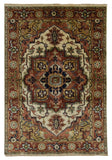 Indian Rug Hand Knotted Oriental Rug Fine Serapi Oriental Area Rug 4'X6'