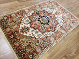 Indian Rug Hand Knotted Oriental Rug Fine Serapi Oriental Area Rug 4'X6'